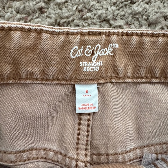 Cat & Jack Straight Recto Adjustable Waist Straight-Leg Pant in Tan - Picture 3 of 6